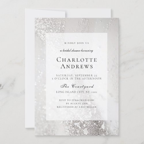 Glitter Modern Bridal Shower Invitation