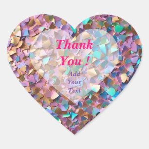 Glitter Modern Opal Holographic Collection Heart Sticker