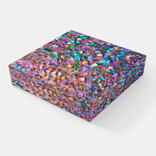 Glitter Modern Opal Holographic Collection Paperweight (Angled)