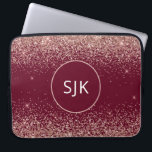 Glitter Monogram Blush Pink Rose Gold Burgundy Red Laptop Sleeve<br><div class="desc">Blush Pink - Rose Gold and Burgundy Red Faux Glitter and Sparkle Elegant Monogrammed Initials Case. This case can be customized to include your initial and first name.</div>