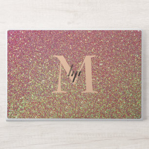 Glitter monogram elegant luxury chic HP laptop skin