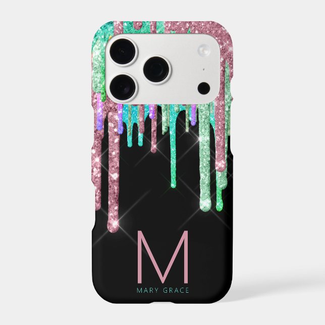 Glitter Monogram  Iphone Case (Back)