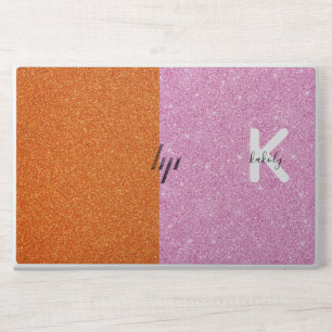 Glitter monogram modern luxury chic HP laptop skin