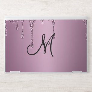Glitter monogram modern luxury chic HP laptop skin