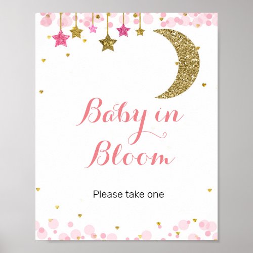 Glitter moon Baby In Bloom sign