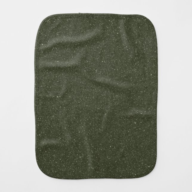 Glitter Moss Green Baby Burp Cloth – Customizable (Front)