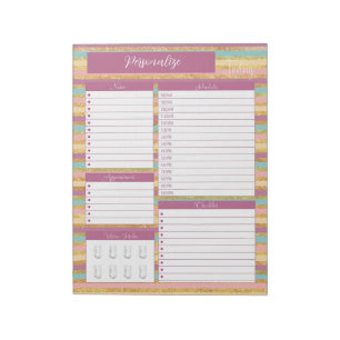 Glitter Multicolor Daily Planner Schedule To Do Notepad