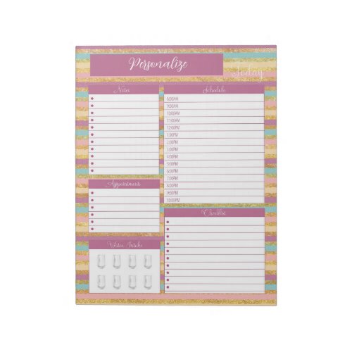 Glitter Multicolor Daily Planner Schedule To Do Notepad