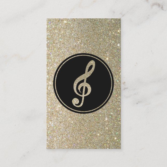 Glitter Music Note Business Card (Front)