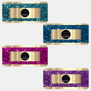 Glitter Name Promotional Online Shop Logo Pink Labels