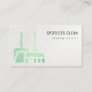 Glitter Neon Green Shiny Broom Cleaning Service Business Card