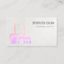 Glitter Neon Pink Orange Broom Cleaning Service Business Card