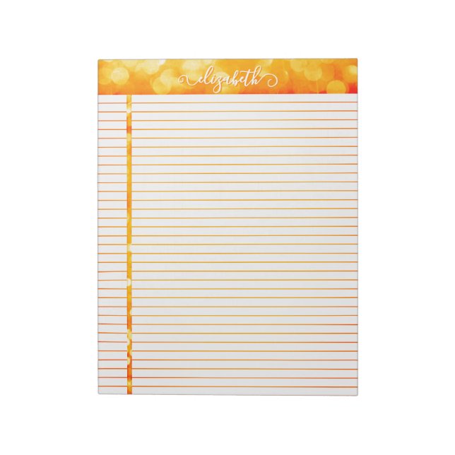 Glitter Notepad in Orange (Rotated)