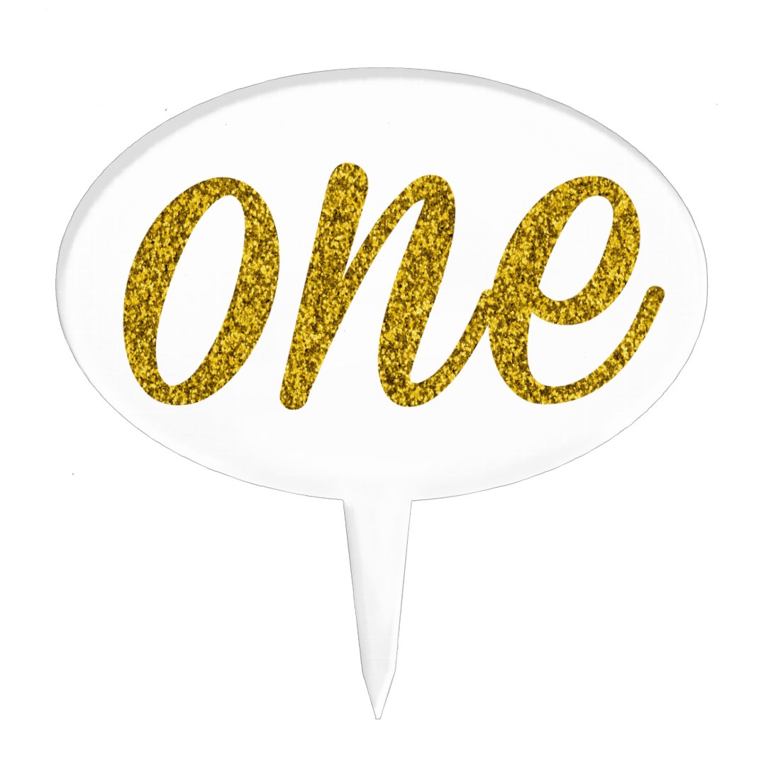 Glitter Number ONE (1) Cake Topper | Zazzle