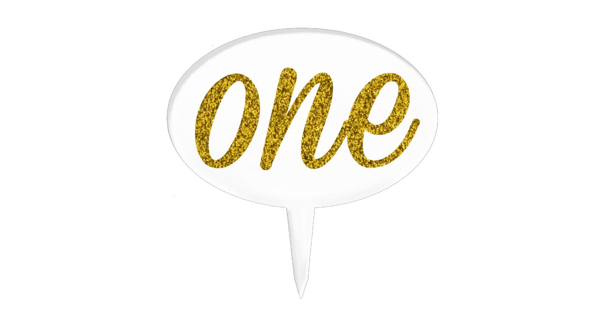 Glitter Number ONE (1) Cake Topper | Zazzle