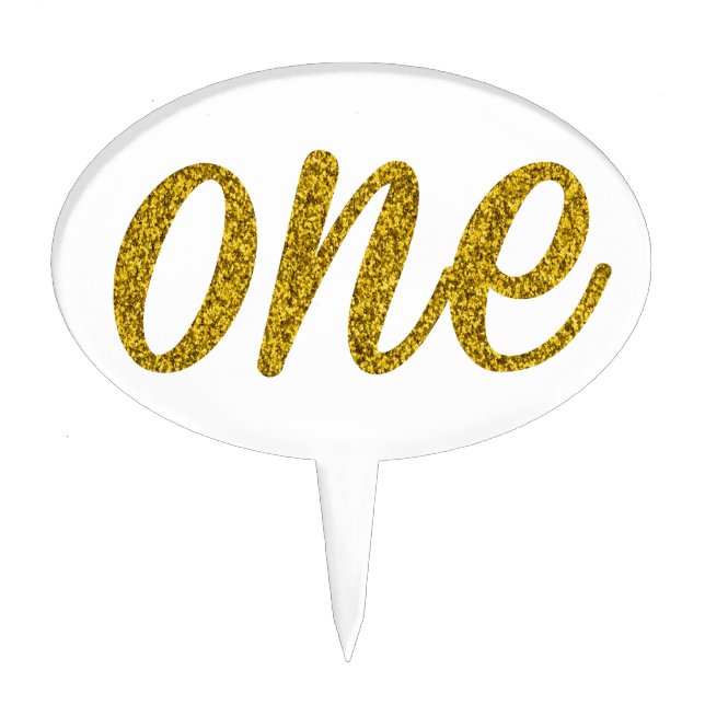 Glitter Number ONE (1) Cake Topper (Front)