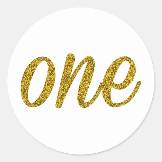 Glitter Number ONE (1) Classic Round Sticker | Zazzle.com