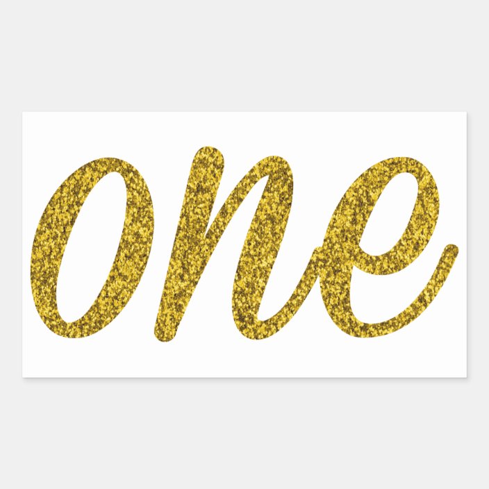 Glitter Number ONE (1) Rectangular Sticker | Zazzle.com