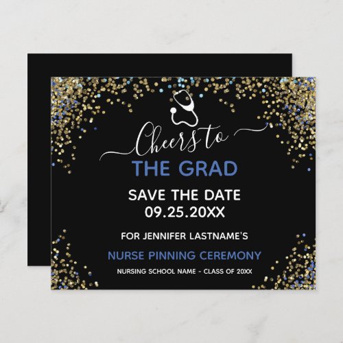 Glitter Nurse Graduation Pinning Save the Date