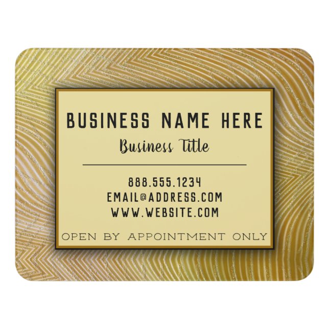 Glitter Office Company Corporate Small Business    Door Sign (Contemporary Front)