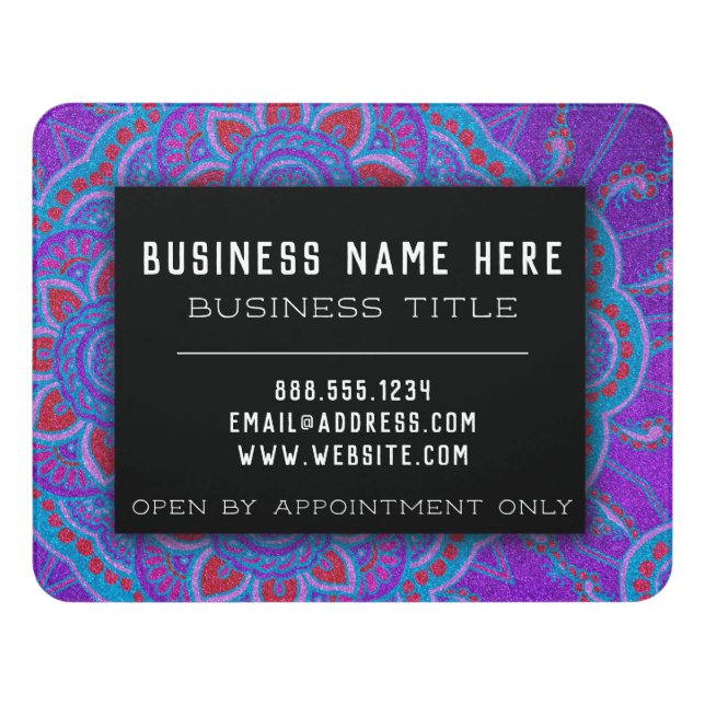 Glitter Office Company Corporate Small Business    Door Sign (Contemporary Front)