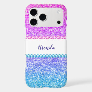 Glitter ombre & diamonds girly design iPhone 17 pro max case