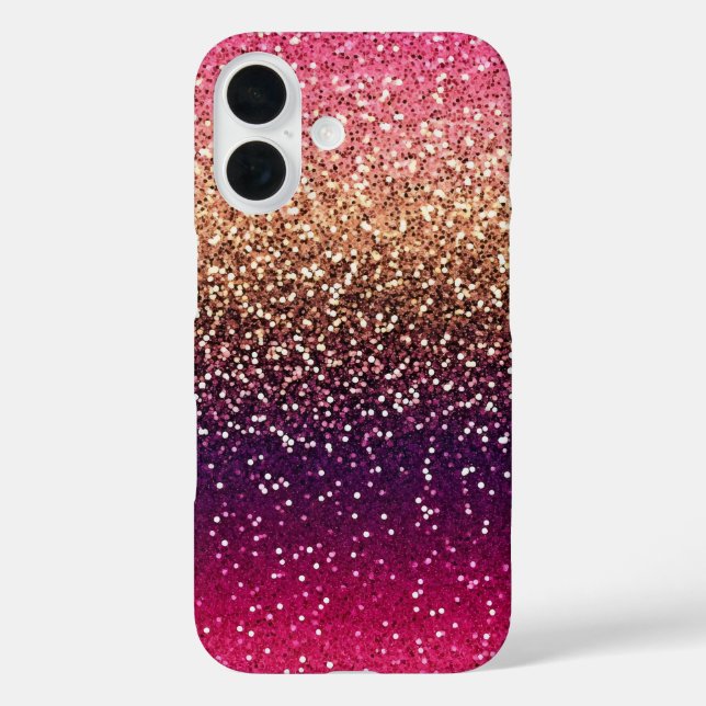 Glitter Ombre Pink Gold Case-Mate iPhone Case (Back)