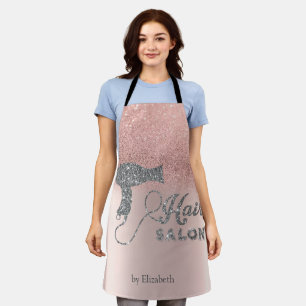 Glitter Ombre Rose Gold Hearts,Hairdryer Apron