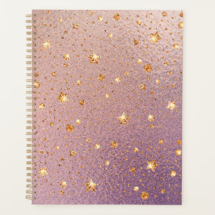 Glitter on Rose Gold & Purple Foil Texture Planner
