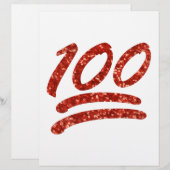 glitter one hundred emoji (Front/Back)