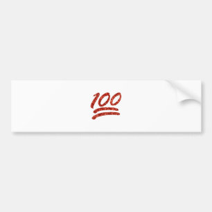 glitter one hundred emoji bumper sticker