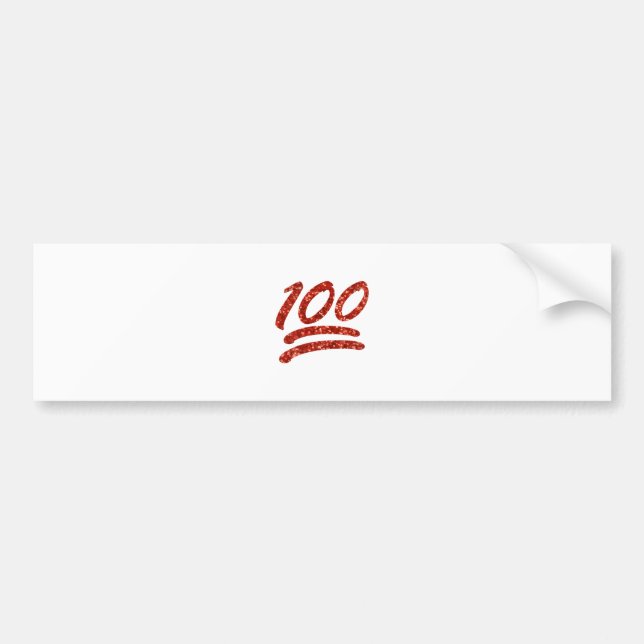 glitter one hundred emoji bumper sticker (Front)