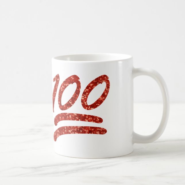 glitter one hundred emoji coffee mug (Right)