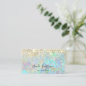glitter opal background  business card (Standing Front)