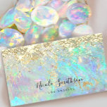 glitter opal background  business card<br><div class="desc">please note the holographic effect is not real,  but just simulated. I recommend light paper semi gloss for better print results. Matte or black papers are not suitable for this design</div>