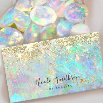 Glitter Opal Background  Business Card by holyart at Zazzle