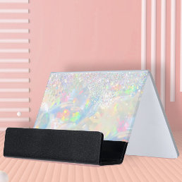 glitter opal business card holder