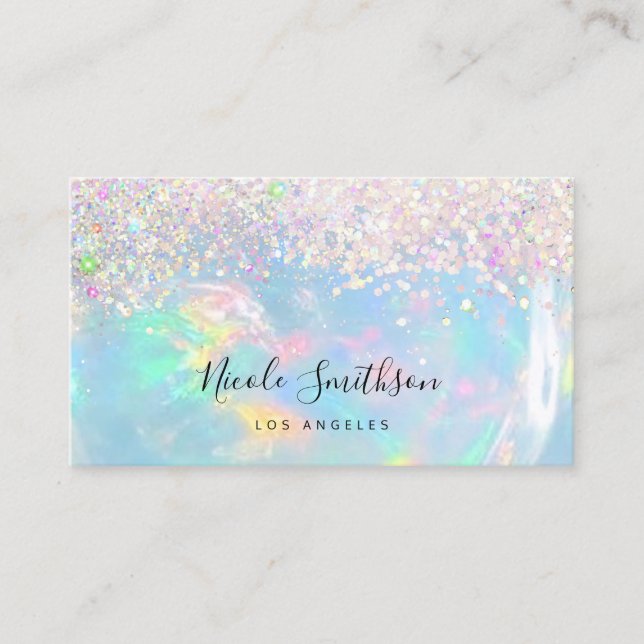 glitter opal gemstone business card (Front)