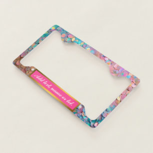 Glitter Opal Holographic Modern Collection License Plate Frame