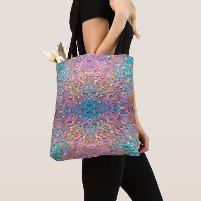Glitter Opal Holographic Modern Collection Tote Bag (Close Up)