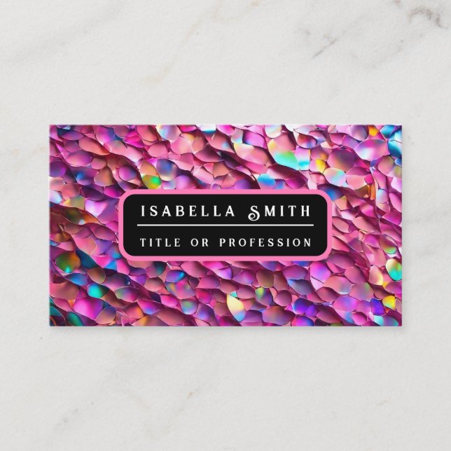 Glitter Opal Holographic Popular Collection Business Card (Front)
