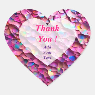 Glitter Opal Holographic Popular Collection Heart Sticker