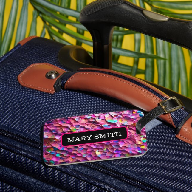 Glitter Opal Holographic Popular Collection Luggage Tag (Front Insitu 3)