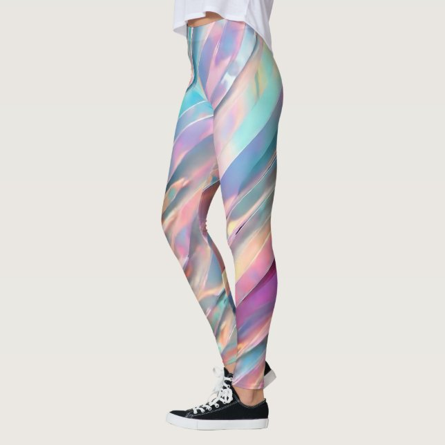 Glitter Opal Holographic Trendy Collection Leggings (Left)