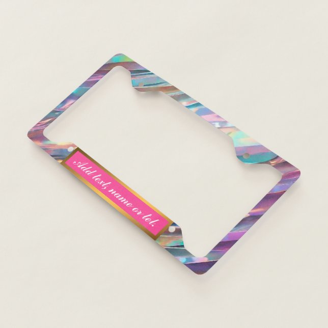 Glitter Opal Holographic Trendy Collection License Plate Frame (3/4)