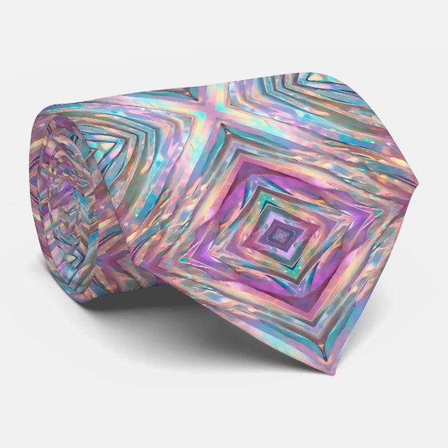 Glitter Opal Holographic Trendy Collection Neck Tie (Rolled)