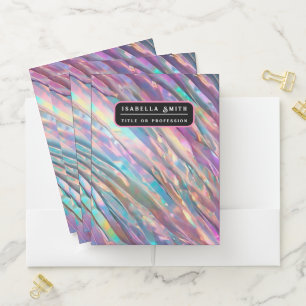 Glitter Opal Holographic Trendy Collection Pocket Folder
