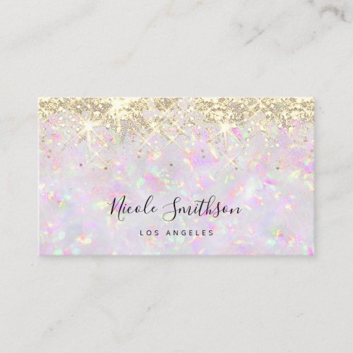glitter opal mineral  business card