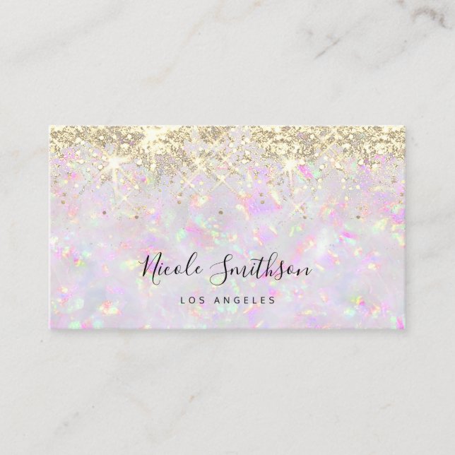 glitter opal mineral  business card (Front)