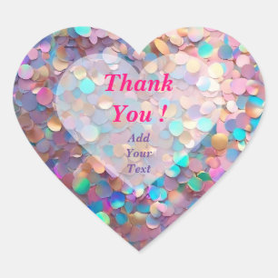 Glitter Opal Modern Holographic Collection Heart Sticker